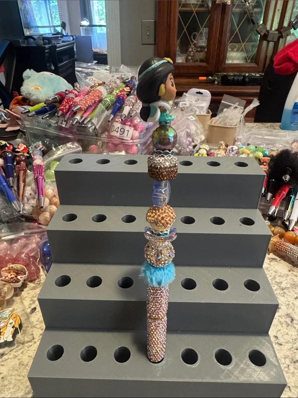 NWOT Disney Doorables Pixel Perfect Jasmine Beaded Pen Handmade by Me